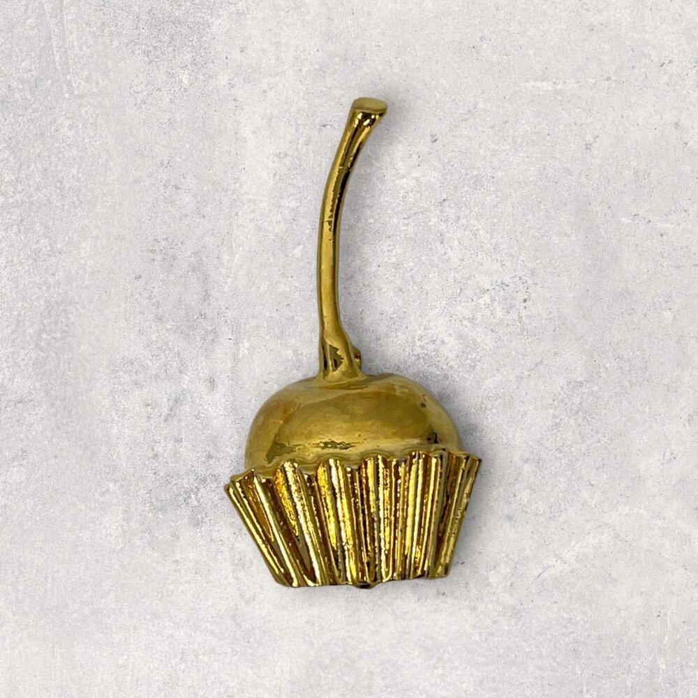 Vintage Piscitelli Cherry Cordial Brooch Gold Tone‎ Fruit Pin